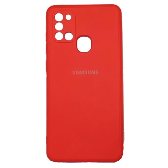 Funda De Gel De Silicona Samsung Galaxy A21S Rojo Protector De Cámara