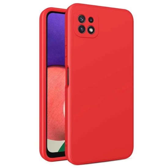 Capa Silicone Gel Samsung Galaxy A22 5g A226 Vermelho Com Protetor De Câmera Robusta