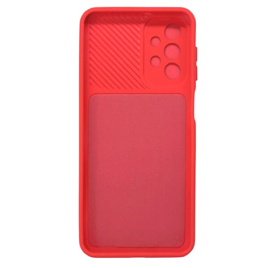 Funda De Gel De Silicona Samsung Galaxy A23 4G/5G Roja Con Protector De Cámara Y Ventana Deslizante