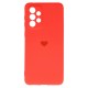 Funda De Gel De Silicona Samsung Galaxy A33 5G Roja Corazon Con Protector De Cámara