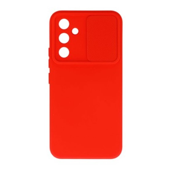 Capa Silicone Gel Samsung Galaxy A34 5g Vermelho Com Protetor De Câmera E Janela Deslizante