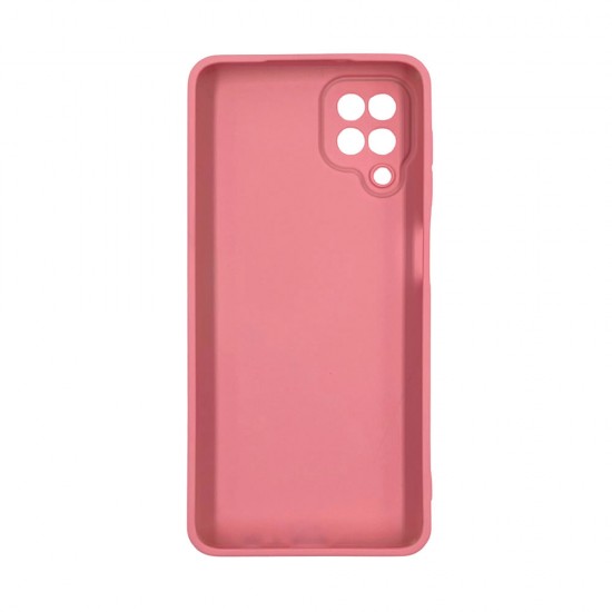 Capa Silicone Gel Samsung Galaxy A12 5g Rosa Abstrato Com Protetor De Câmera