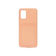 Samsung Galaxy A02S Light Pink Silicone Gel Case Card Pocket