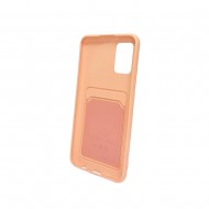 Samsung Galaxy A02S Light Pink Silicone Gel Case Card Pocket