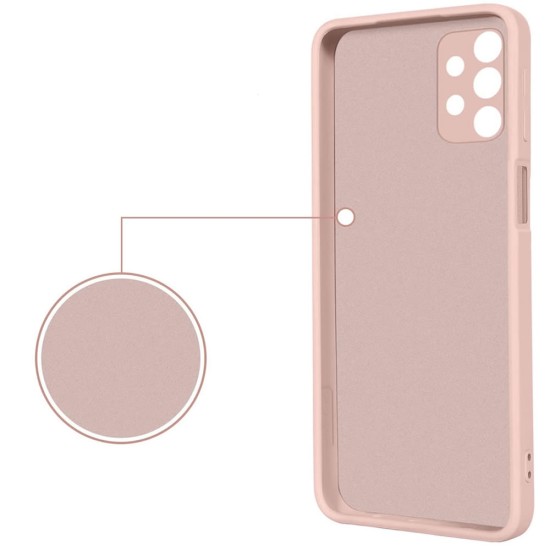 Capa Silicone Gel Samsung Galaxy A33 5g Rosa Clara Com Protetor De Câmera, Anel De Dedo E Corda