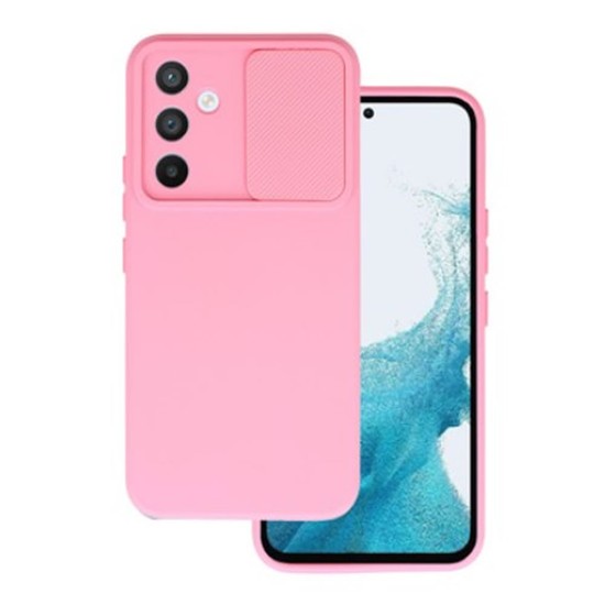 Funda De Gel De Silicona Samsung Galaxy A34 5G Rosa Con Protector De Cámara Y Ventana Deslizante