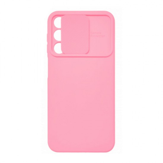 Funda De Gel De Silicona Samsung Galaxy A25 5G/A24 4G Rosa Claro Con Protector De Cámara Y Ventana Deslizante