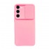 Funda De Gel De Silicona Samsung Galaxy S23 Rosa Claro Con Protector De Cámara Y Ventana Deslizante