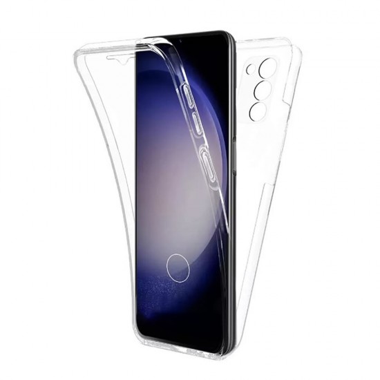 Funda De Silicona Dura 360° Samsung Galaxy S23 Plus Transparente Con Protector De Cámara