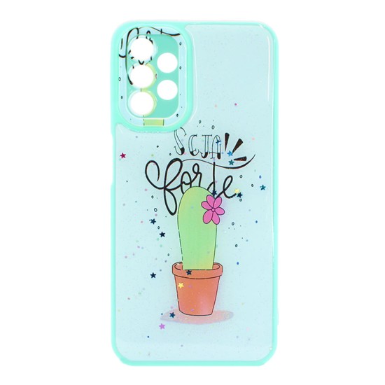 Funda De Silicona Dura Samsung Galaxy A13 4G/5G Verde Cactus Con Protector De Cámara