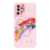 Capa Silicone Dura Samsung Galaxy A13 4g/5g Rosa Kitty Com Protetor De Câmera