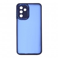 Capa Silicone Gel Bumper Samsung Galaxy A34 5g Azul Com Lente Protetor De Câmera Elektro