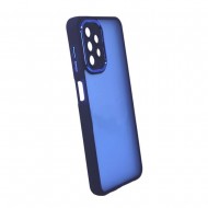 Samsung Galaxy A13 4G Blue Bumper Silicone Gel Case With Camera Lens Protector Elektro