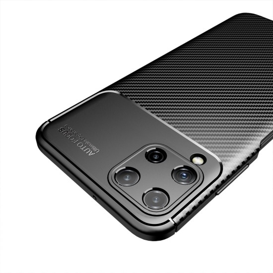 Samsung Galaxy A22 4G/M22 4G Black Auto Focus Vennus Carbon Silicone Gel Case With Camera Protector