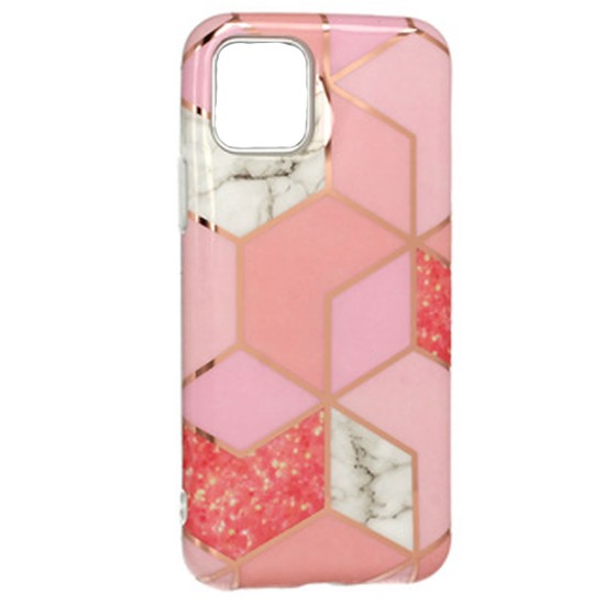 Capa Silicone Gel Com Desenho Samsung Galaxy A41 Rosa Cosmo Marmore