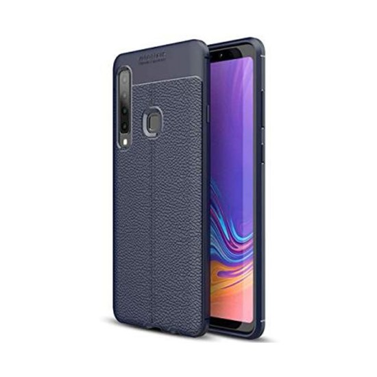 Samsung Galaxy A9 2018 Blue Leather Pattern Case