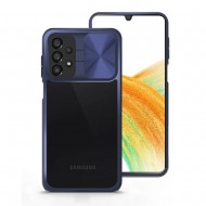 Capa Silicone Tpu Samsung Galaxy A23 5g Azul Escuro Auto Focus Com Janela Deslizante