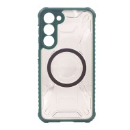 Funda de silicona TPU para Samsung Galaxy S23 Plus verde con protector de cámara Magsafe