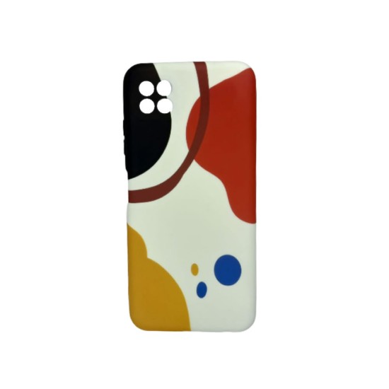 Funda De TPU De Silicona Samsung Galaxy A22 5G Naranja Con Estampado Abstracto