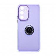 Samsung Galaxy A24 4G Lilac Magnetic Ring TPU Silicone Case With Camera Protector