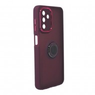 Samsung Galaxy A24 4G Purple Magnetic Ring TPU Silicone Case With Camera Protector