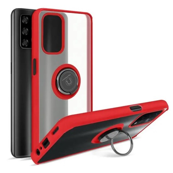 Funda De Silicona TPU Samsung Galaxy A23 4G/M23/M13 4G Rojo Con Soporte De Anilla Magnético