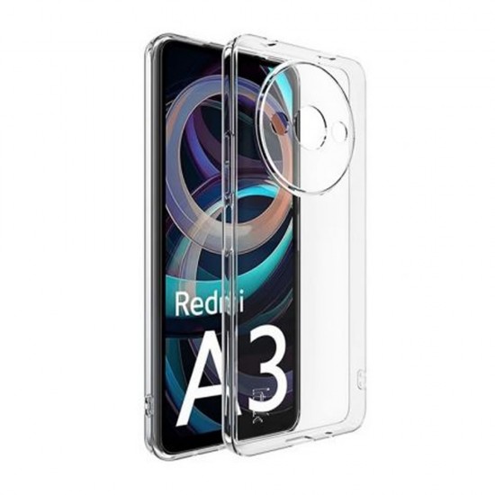 Capa Silicone Gel Xiaomi Redmi A3 Transparente Com Protetor De Câmera