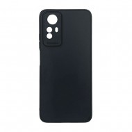 Xiaomi Redmi Note 12s Black Silicone Case With 3D Camera Protector