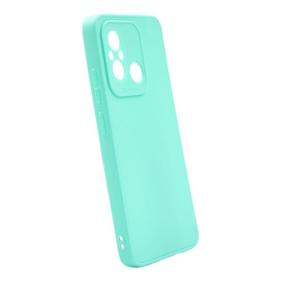 Xiaomi Redmi 12C Turquoise Green Silicone Case With 3D Camera Protector