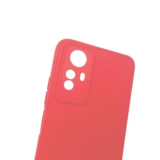 Xiaomi Redmi Note 12s Red Silicone Case With 3D Camera Protector