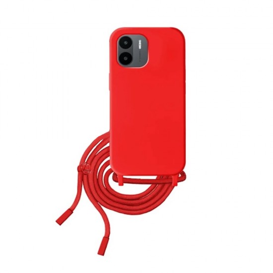 Capa Silicone Xiaomi Redmi A1 Vermelho Com Corda