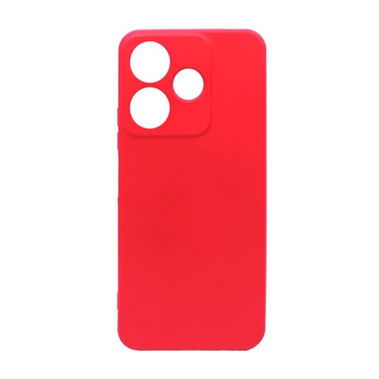 Xiaomi Redmi 13 Red Silicone Gel Case With Camera Protector