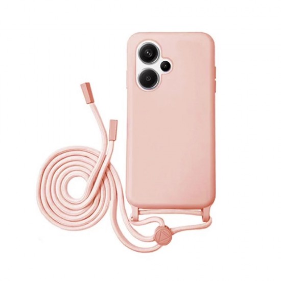 Xiaomi Redmi 13 Light Pink Silicone Case With String