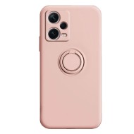 Funda De Silicona Xiaomi Redmi Note 12 Pro Plus Rosa Con Protector De Cámara Y Soporte De Anilla