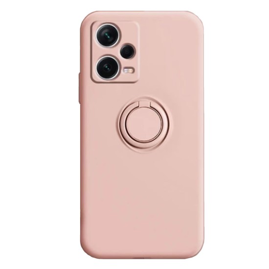 Xiaomi Redmi Note 12 Pro Plus Pink With Camera Protector And Ring Holder Silicone Case