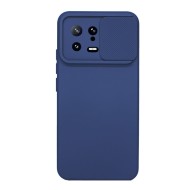 Xiaomi 13 Navy Blue With Camera Protector And Sliding Window Silicone Gel Case