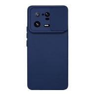 Capa Silicone Gel Xiaomi 13 Pro Azul Marinho Com Protetor De Câmera E Janela Deslizante