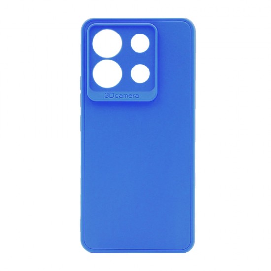 Capa Silicone Gel Xiaomi Redmi Note 13 Pro 5g Azul Com Protetor De Câmera 3d