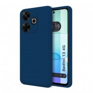 Funda De Gel De Silicona Xiaomi Redmi 13 Azul Oscuro Con Protector De Cámara