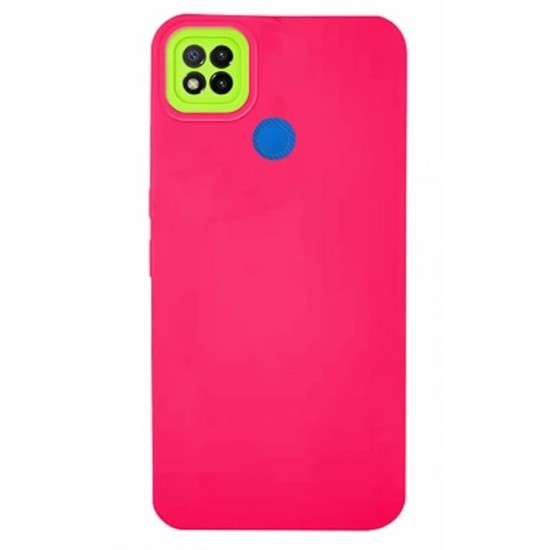 Xiaomi Redmi 9C Fluorescent Pink With Camera Protector Silicone Gel Case