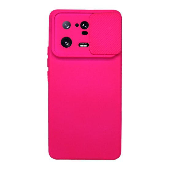 Xiaomi 13 Pro Shock Pink With Camera Protector And Sliding Window Silicone Gel Case