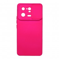 Xiaomi 13 Pro Shock Pink With Camera Protector And Sliding Window Silicone Gel Case