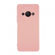 Funda De Silicona Xiaomi Redmi A3 Rosa Con Protector De Cámara