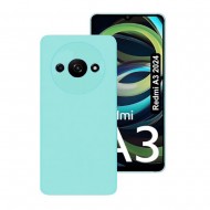 Funda De Silicona Xiaomi Redmi A3 Verde Turquesa Con Protector De Cámara