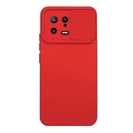 Xiaomi 13 Red With Camera Protector And Sliding Window Silicone Gel Case