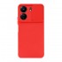 Funda De Gel De Silicona Xiaomi Redmi 13C 4G Roja Con Protector De Cámara Y Ventana Deslizante