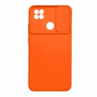 Xiaomi Redmi 10A/9C Orange With Camera Protector And Sliding Window Silicone Gel Case