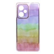 Xiaomi Redmi Note 12 Pro Rainbow Pink Silicone Gel Case With Camera Protector