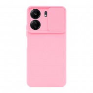 Xiaomi Redmi 13C 4G Light Pink With Camera Protector And Sliding Window Silicone Gel Case