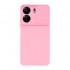 Funda De Gel De Silicona Xiaomi Redmi 13C 4G Rosa Claro Con Protector De Cámara Y Ventana Deslizante